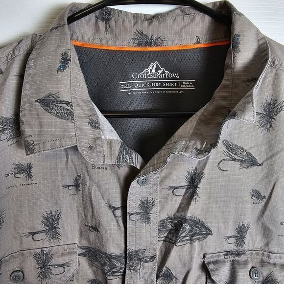 Croft & Barrow Shirt Men's 2XL Gray‎ Quick Dry Outdoor Vented - Picture 1 of 8